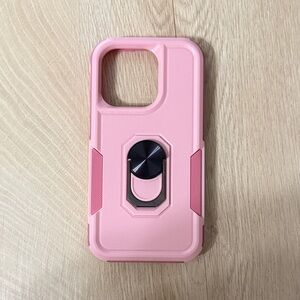 Pink Protective Phone Case with Ring Holder